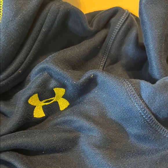 Under Armour Royal Blue Hoodie with Bright Yellow Details - Picture 3 of 3